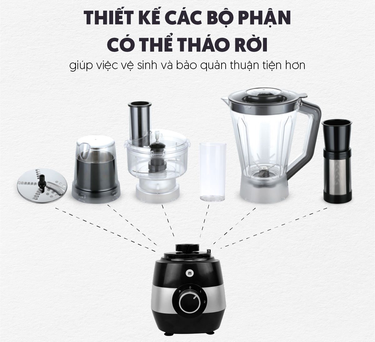 Các bộ phận của cối tháo rời dễ dàng MK323