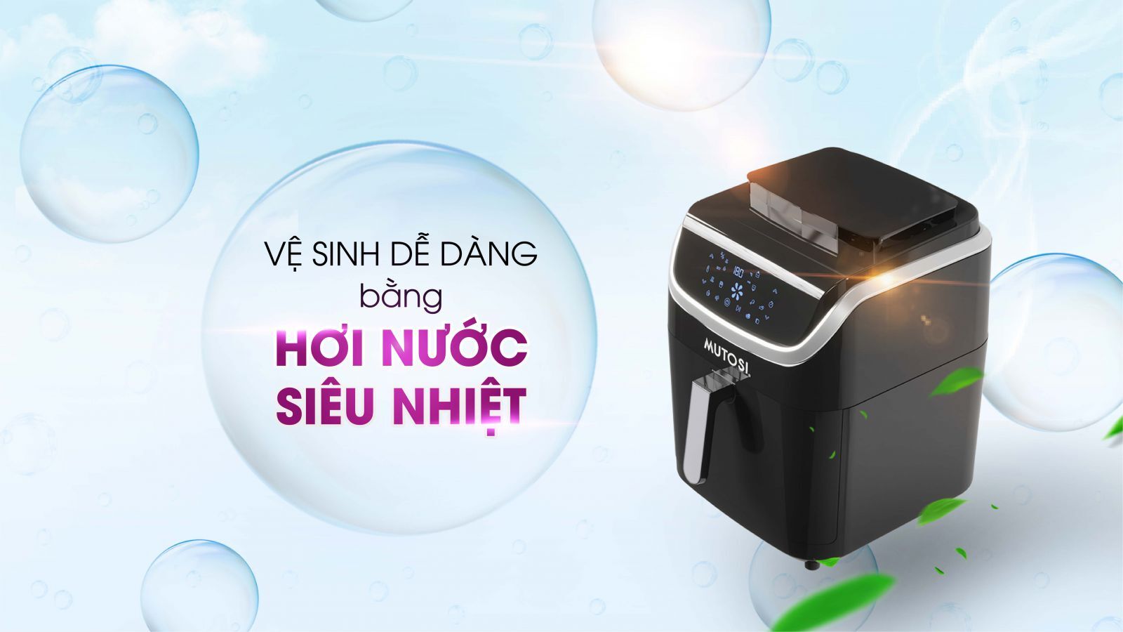 Nồi vệ sinh dễ dàng bằng hơi nước Nồi chiên hấp hơi nước