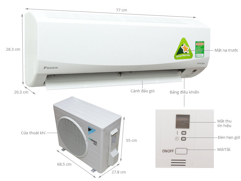 Máy lạnh Daikin Inverter 1.5 HP FTKC35PVMV