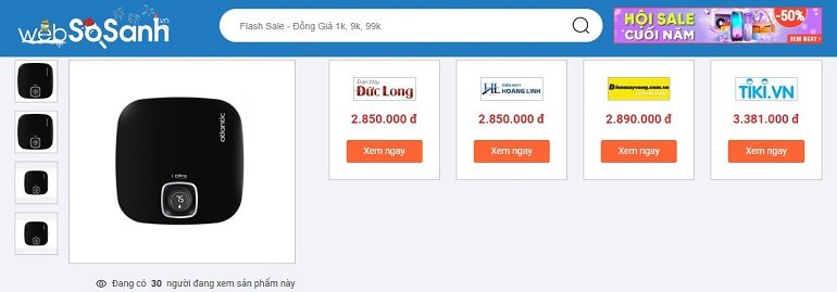 Bình nóng lạnh Atlantic Nanto Plus 30L