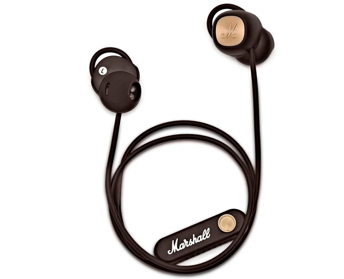 Tai nghe Minor II Bluetooth Brown-Marshall có thể phát nhạc liên tục 12 giờ