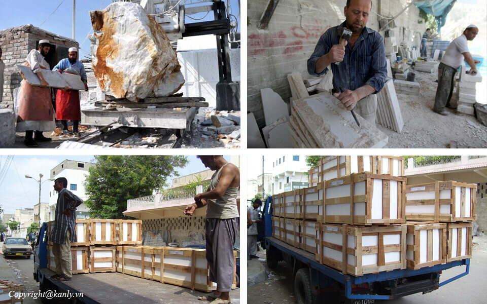 lavabo đá marble tự nhiên Kanly MAR133N