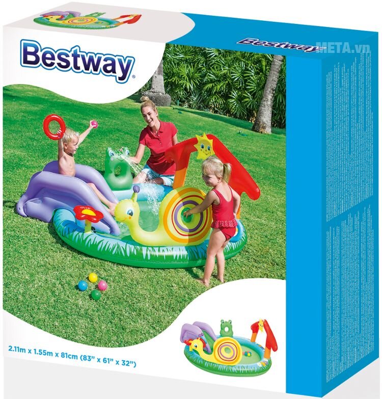 Bể phao liên hoàn cầu trượt ốc sên Bestway 53055