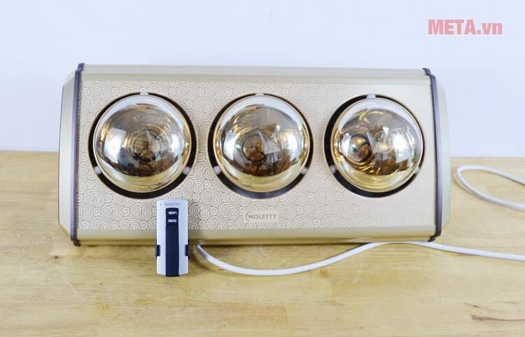 Đèn sưởi nhà tắm 3 bóng Moletty M-03HR (có điều khiển từ xa)