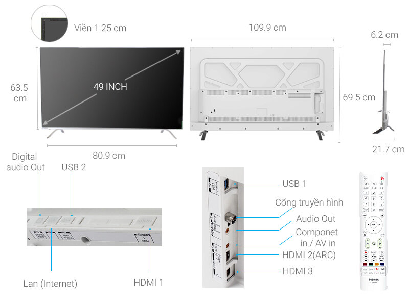 Smart Tivi Toshiba 49 inch 49U9650 Smart Tivi Toshiba 49 inch 49U9650