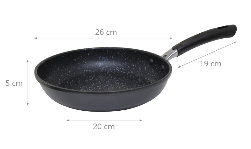 Chảo nhôm đáy từ chống dính đá hoa cương 26 cm Happycook Hera HFP-26 Chảo nhôm đáy từ chống dính đá hoa cương 26 cm Happycook Hera HFP-26