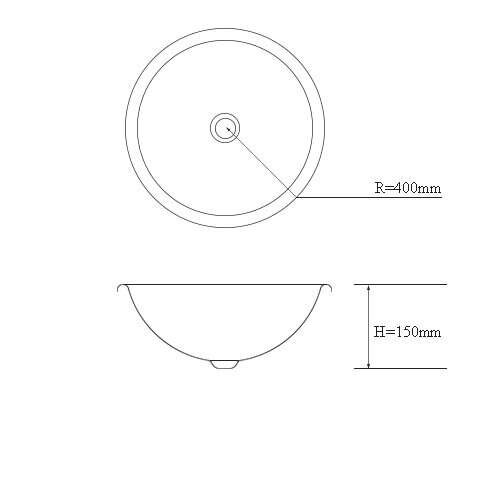 Bản vẽ kỹ thuật Lavabo đặt bàn Kanly RSC319