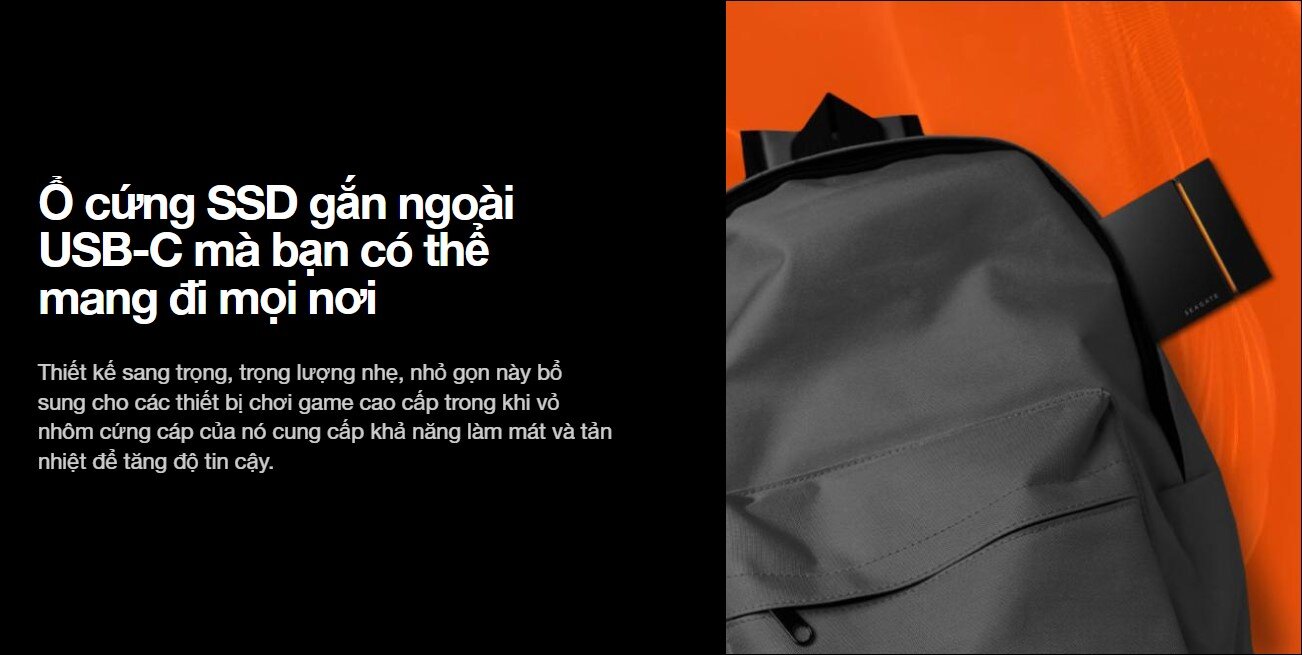 Ổ cứng gắn ngoài SSD USB-C 2.5 inch Seagate Firecuda Gaming Đen