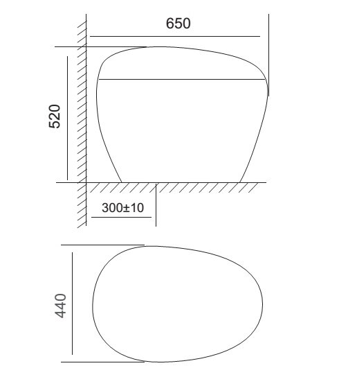 Bản vẽ kỹ thuật bồn cầu 1 khối Viglacera V95 một khối