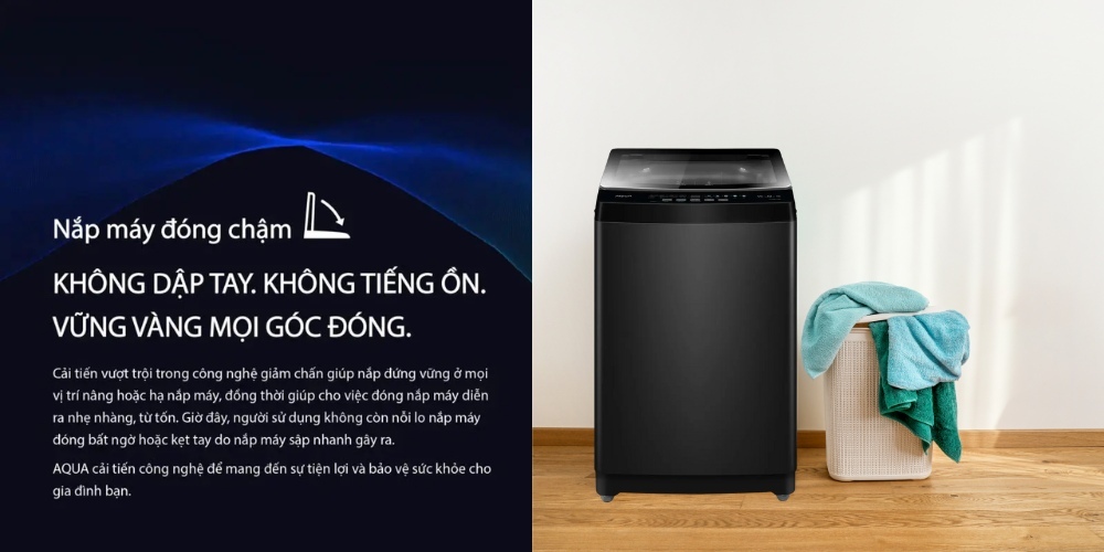 Nắp của máy giặt AWM9-B316K(B) bằng kính cường lực trợ lực giảm tốc