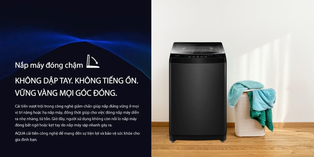 Nắp của máy giặt AWM9-B316K(B) bằng kính cường lực trợ lực giảm tốc