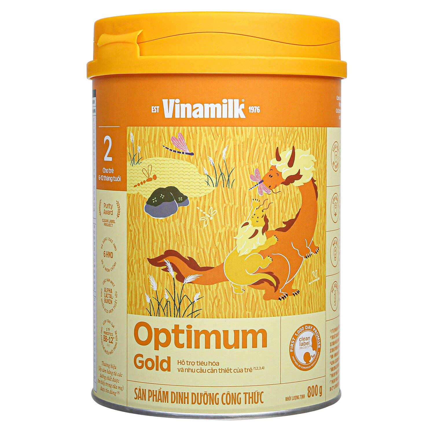 Sữa Vinamilk Optimum Gold 2 800g cho bé 6-12-tháng