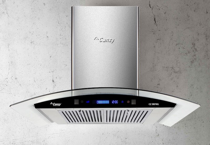 Máy hút mùi kính cong Canzy CZ DB70Q được trang bị bảng điều khiển cảm ứng trực quan