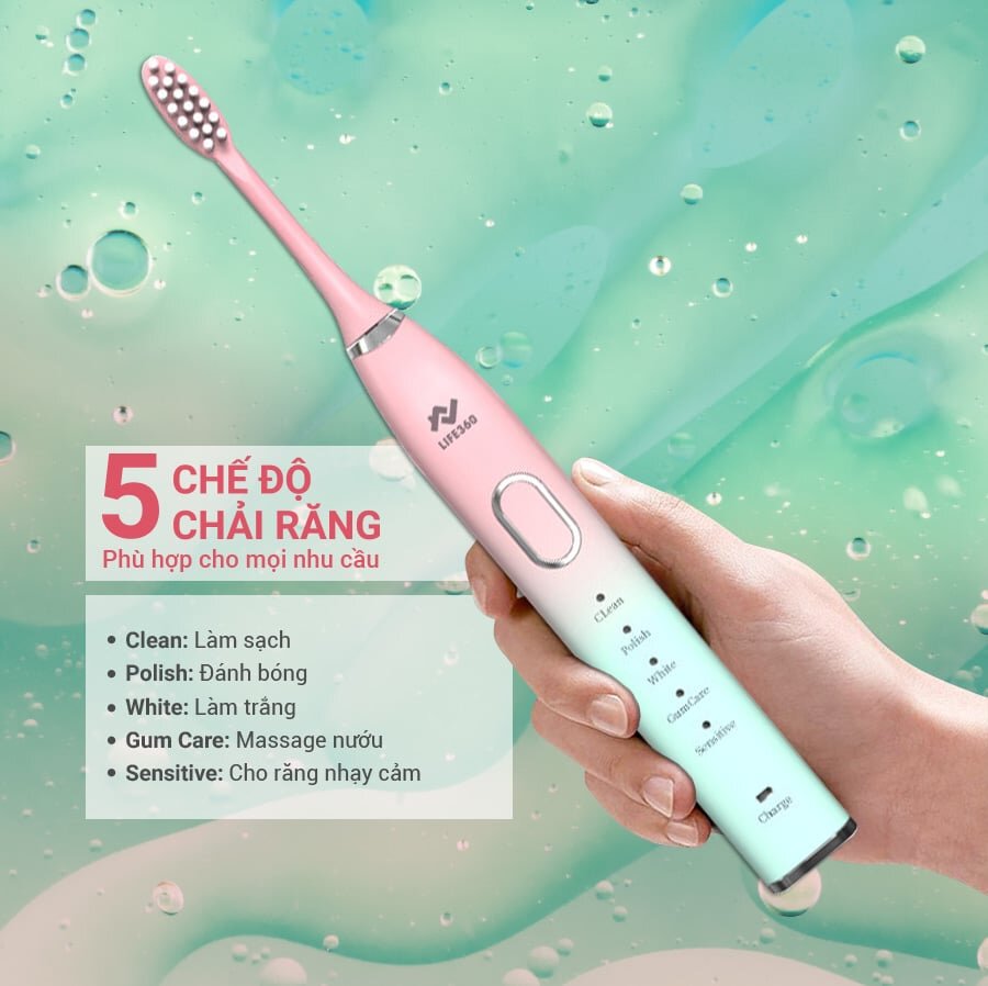 Bàn chải hiện có 5 chế độ đánh răng khác nhau