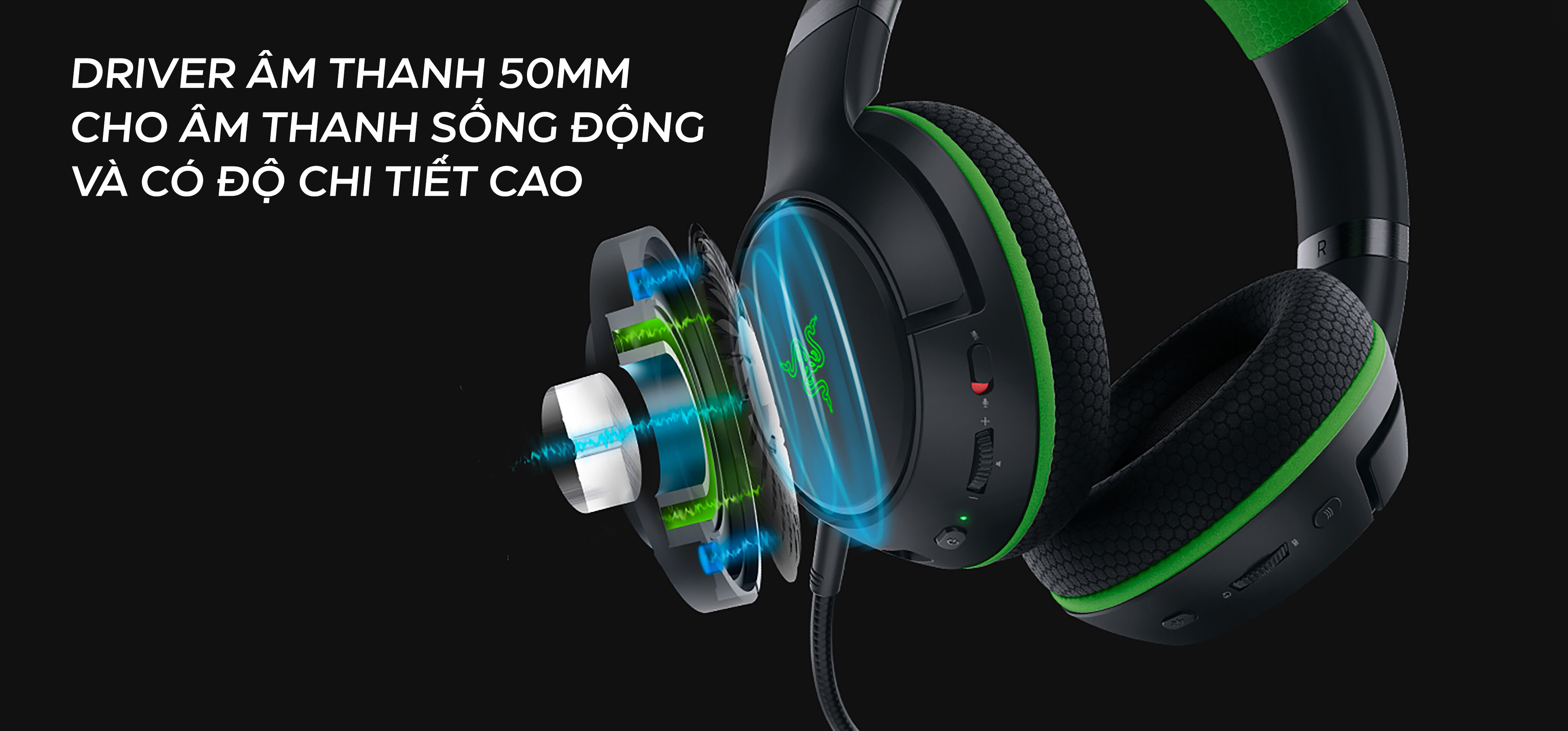 Tai nghe không dây Razer Kaira Pro for Xbox Series X/S-HALO Infinite Edition_RZ04-03470200-R3M1