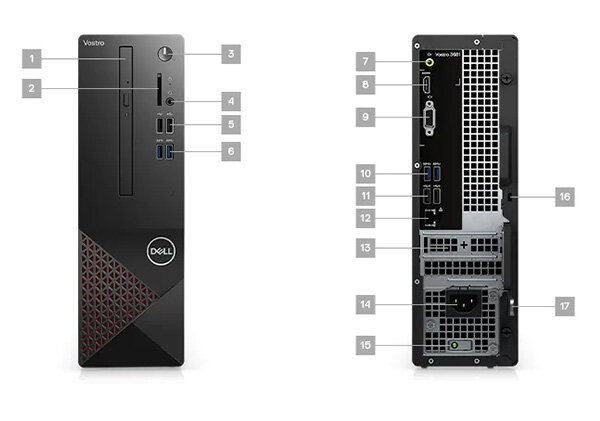 Máy tính để bàn Dell Vostro 3681 STI38400W-4G-1T (Core i3/4GB/1TB HDD/Windown11 SL/Office Home and Student 2021)