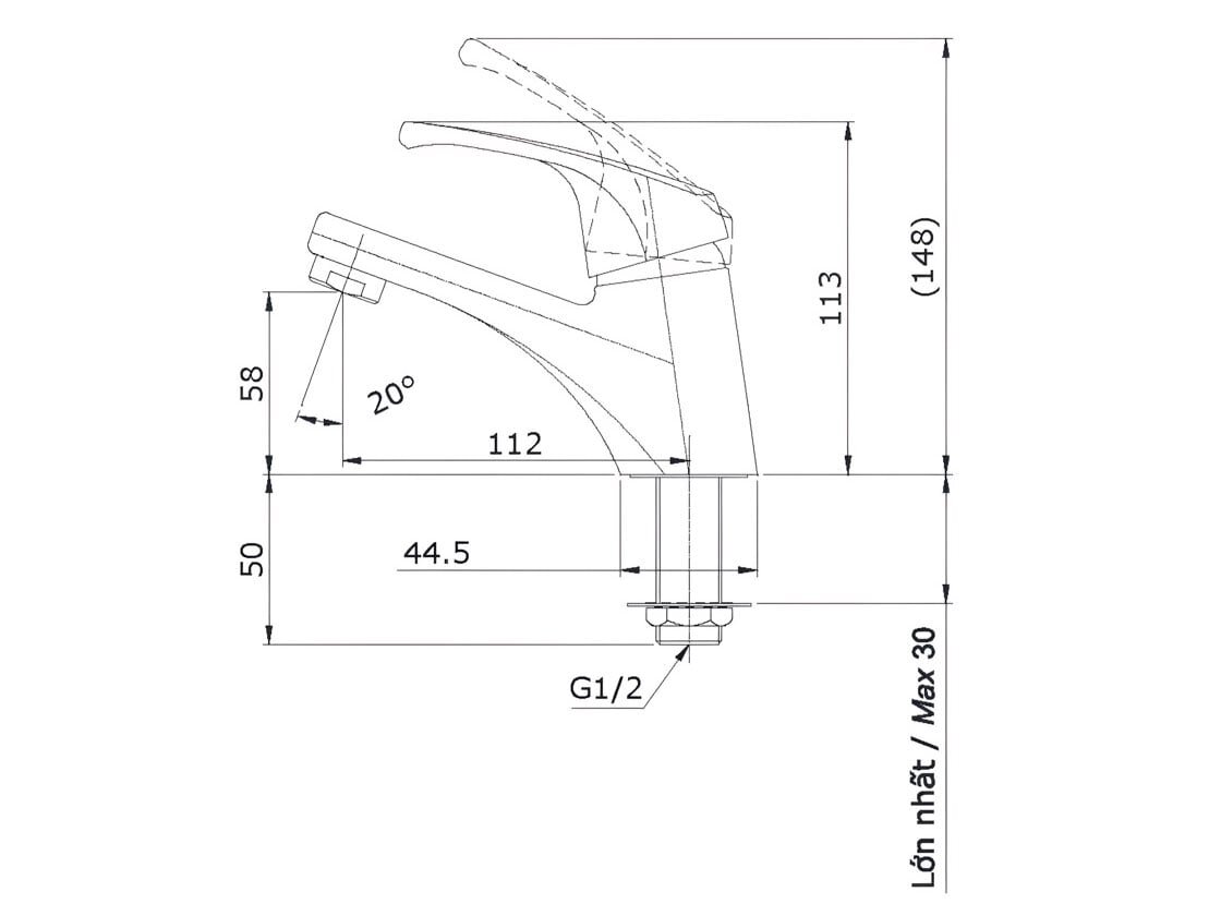 Kích thước của Toto Donna TX109LD Toto Donna TX109LD