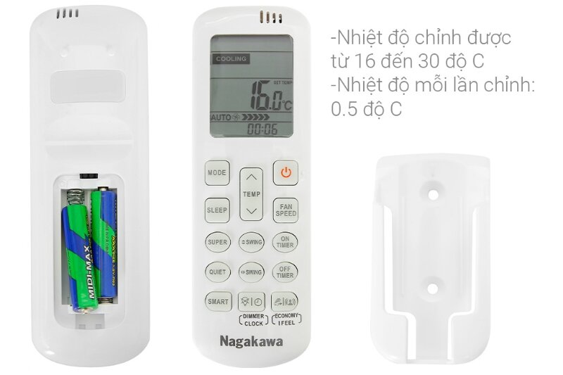 Điều hòa Nagakawa 18000 BTU 1 chiều Inverter NIS-C18R2H10 gas R-32