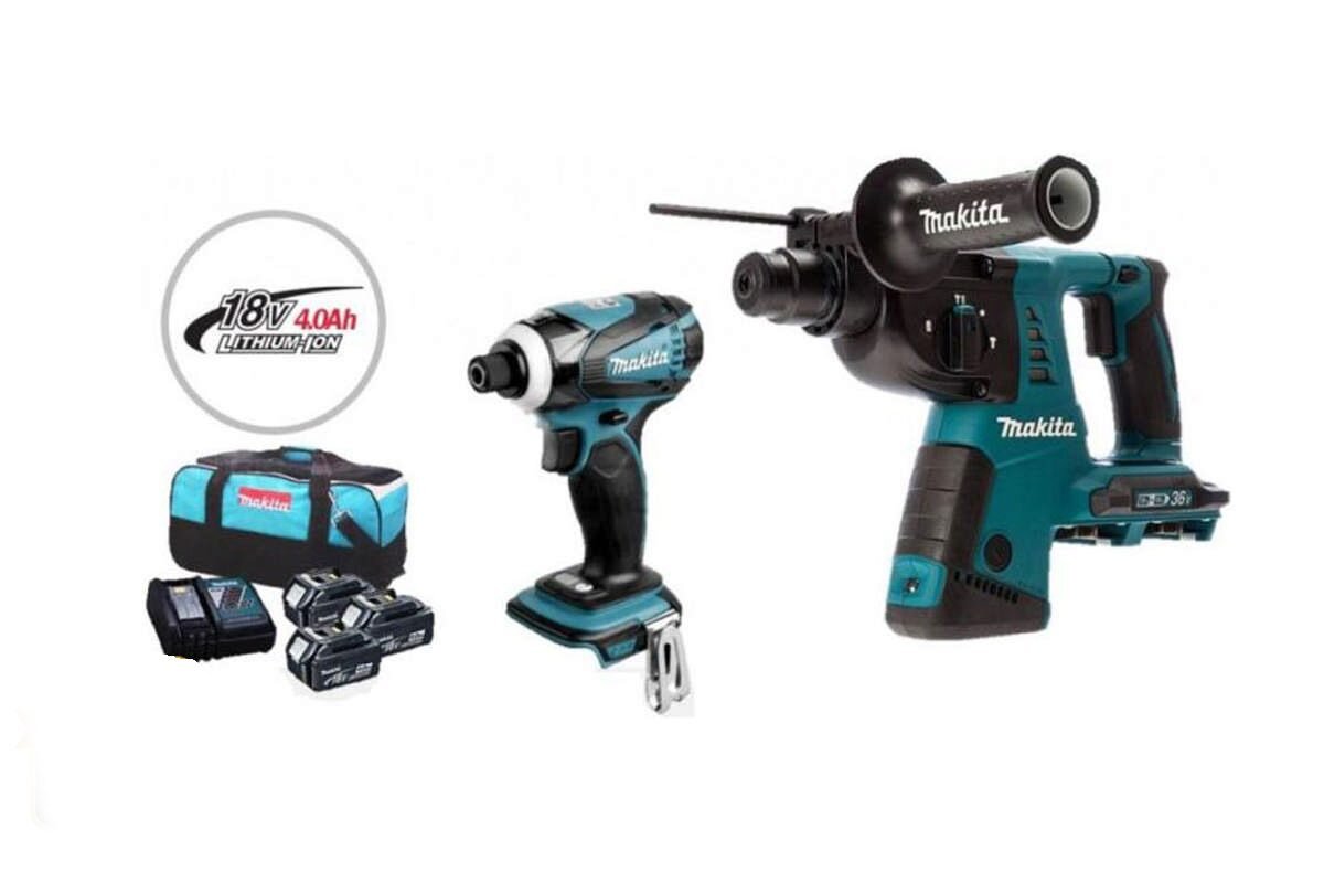 Bộ máy khoan đa năng vặn vít pin 18V Makita DLX2071PM1