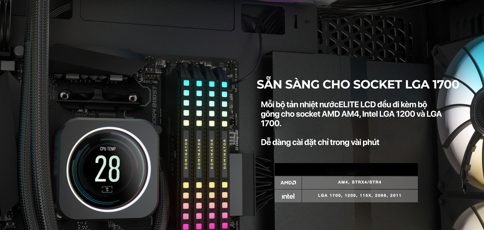 Tản nhiệt nước Corsair H170i ELITE CAPELLIX LCD 