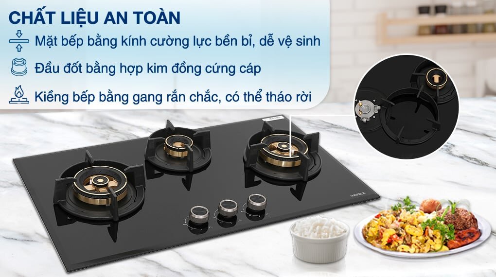 Bếp ga âm 3 vùng nấu Hafele HC-G783B Bếp ga âm 3 vùng nấu Hafele HC-G783B
