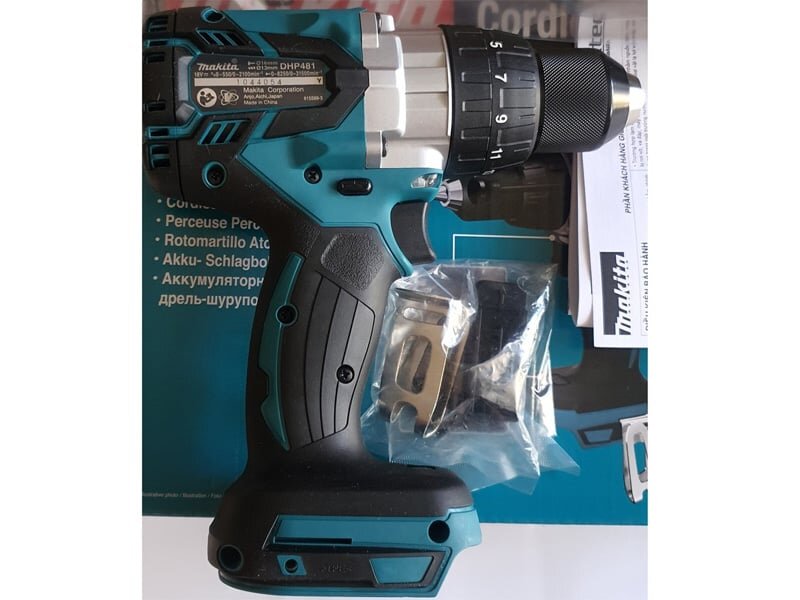 Máy khoan động lực dùng pin 18V Makita DHP481z chưa pin sạc mô tơ từ có búa