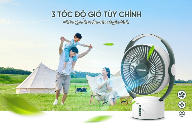 Quạt sạc Sunhouse SHD7116 Quạt sạc Sunhouse SHD7116