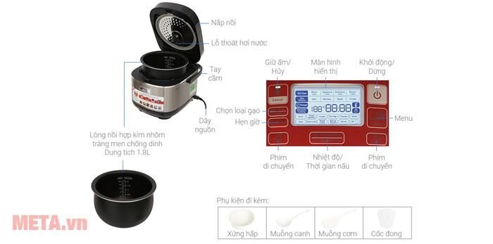 Nồi cơm điện cao tần Tefal RK805565 1.8 lít