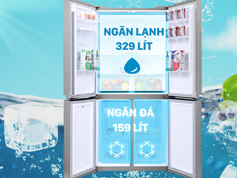 Dung tích các ngăn lớn Dung tích các ngăn lớn