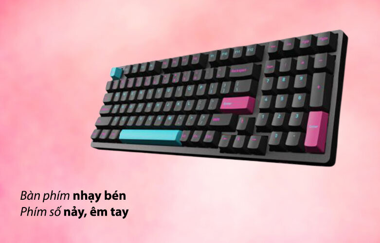 Bàn phím cơ Akko 3098 DS Midnight R2 Akko Pink Switch |  Bàn phím nhạy bén