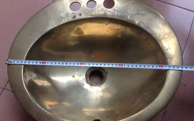 Chậu rửa lavabo bằng đồng đúc Kanly GCL08