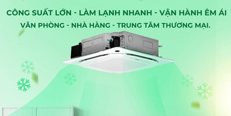 Điều hòa âm trần Cassette 8 hướng thổi Nagakawa NT-C36R1T20 phù hợp với mọi không gian