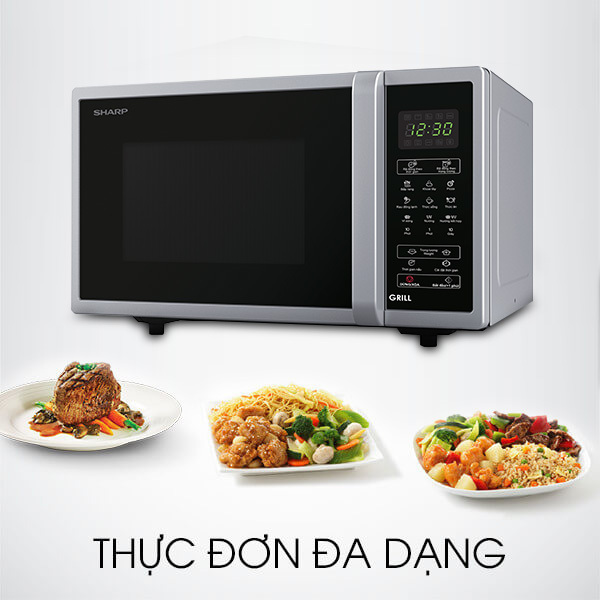Lò vi sóng điện tử có nướng 23L Sharp R-G372VN-S Lò vi sóng điện tử có nướng 23L Sharp R-G372VN-S