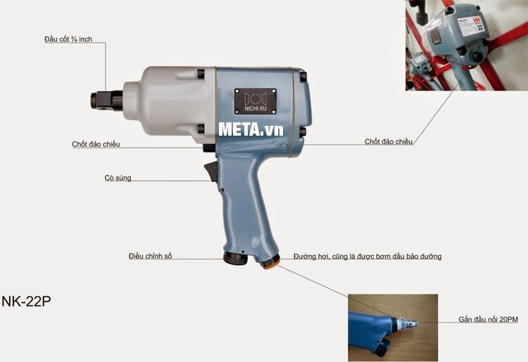 Súng vặn bu lông Nichiku NK-22P (3/4 inch)