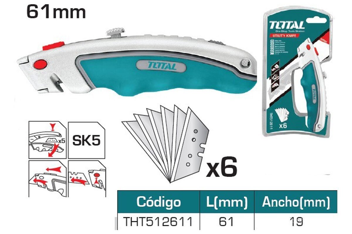 Dao rọc giấy đa năng Total THT512611