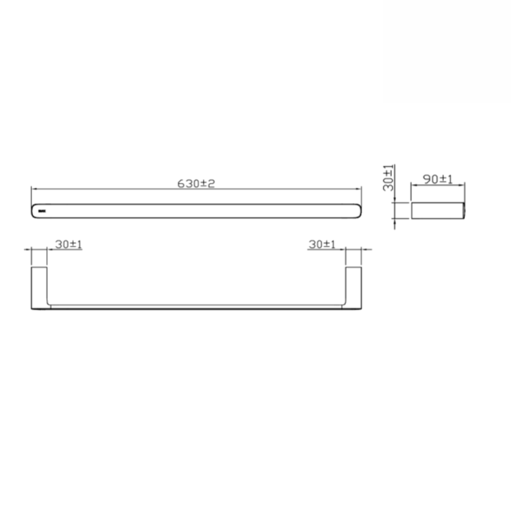 Bản vẽ kỹ thuật thanh treo khăn đơn INAX KFS-945V