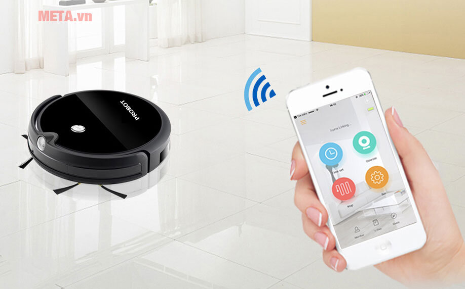 Robot hút bụi lau nhà tích hợp Wifi camera HD Probot Nelson A3S có khả năng kết nối với điện thoại 
