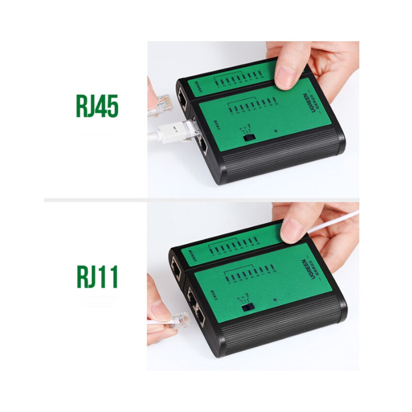 Máy test tín hiệu RJ11, RJ45 dây mạng, dây điện thoại Network Cabe Tester Ugreen 10950 