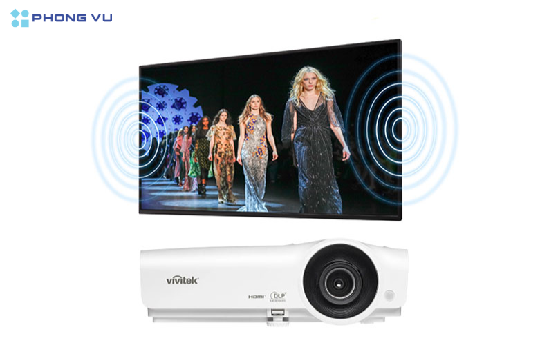 Hình ảnh loa tích hợp trên Vivitek BW566.