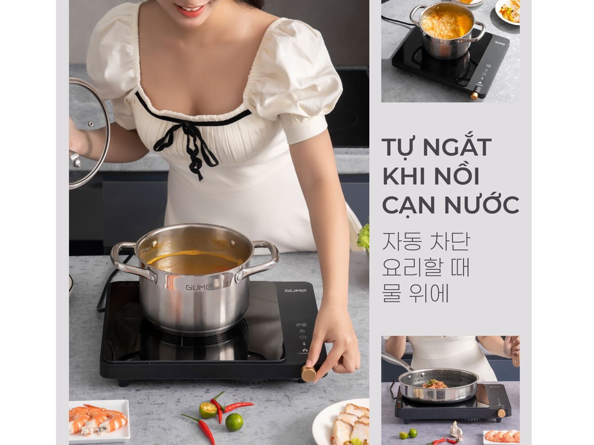 Bếp từ đơn Gume sử dụng rất an toàn  Bếp từ đơn Gume