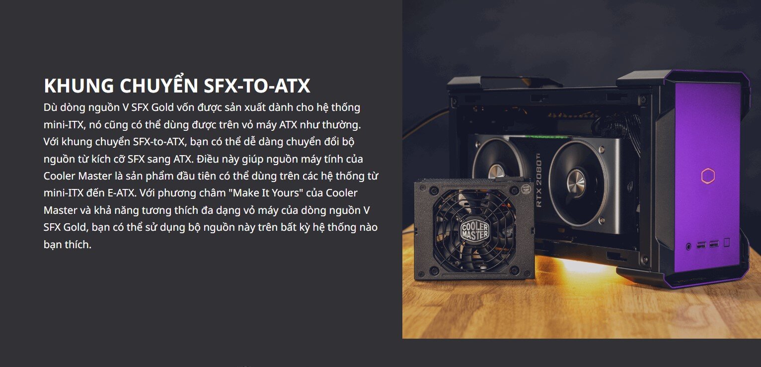 Nguồn máy tính Cooler Master 750W V SFX Gold (80 Plus Gold/Màu Đen)