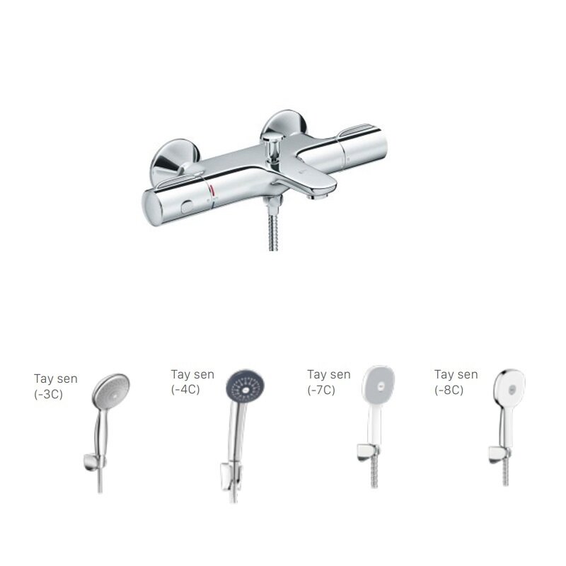 Sen tắm nhiệt độ INAX BFV-3413T-8C còn có các tùy chọn kết hợp tay sen tắm