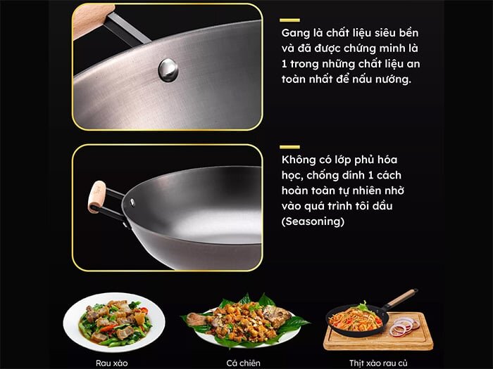Chất liệu của chảo sâu lòng La Gourmet Nitrigan 32cm 347688 Chất liệu của chảo sâu lòng La Gourmet Nitrigan 32cm 347688