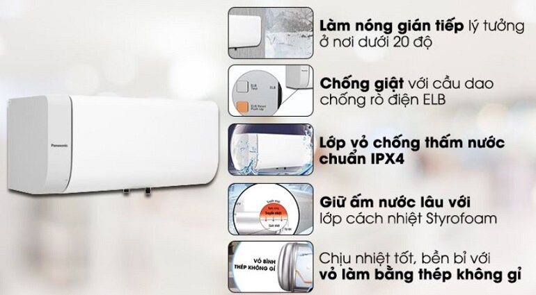 Bình nóng lạnh Panasonic DH-30HBM - 30 lít