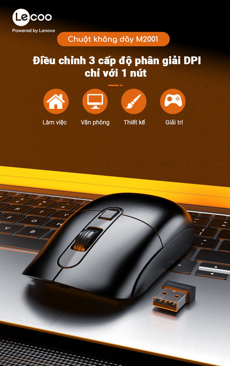 Chuột không dây Lecoo M2001 (USB)