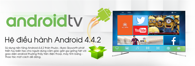 Smart Tivi Skyworth 65 inch 65E3500, Android OS