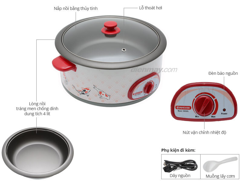 Nồi lẩu điện Sunhouse SH-525L 4 lít
