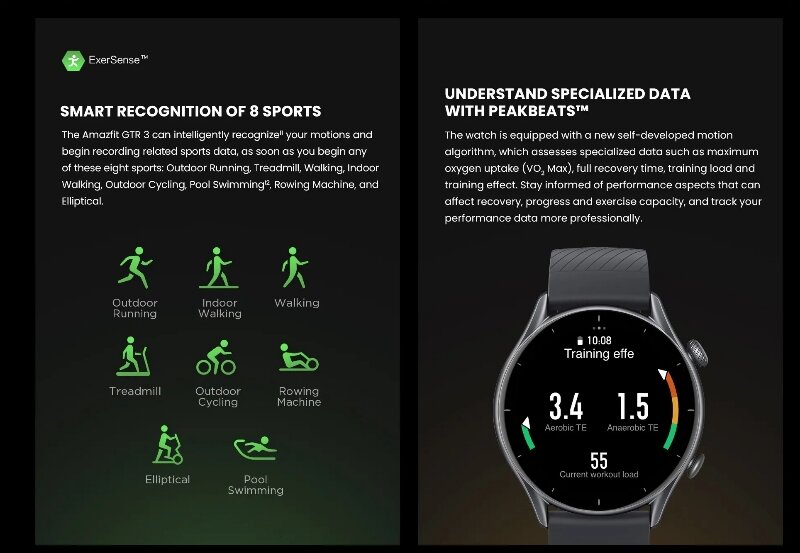 Amazfit GTR 3 theo dõi tập luyện