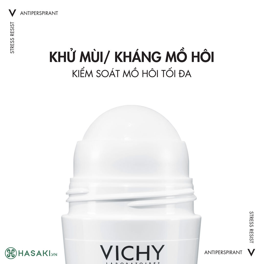 Lăn Khử Mùi Vichy Detransprirant Intensif 72H 50ml giúp khử mùi và kiểm soát mồ hôi tối đa.