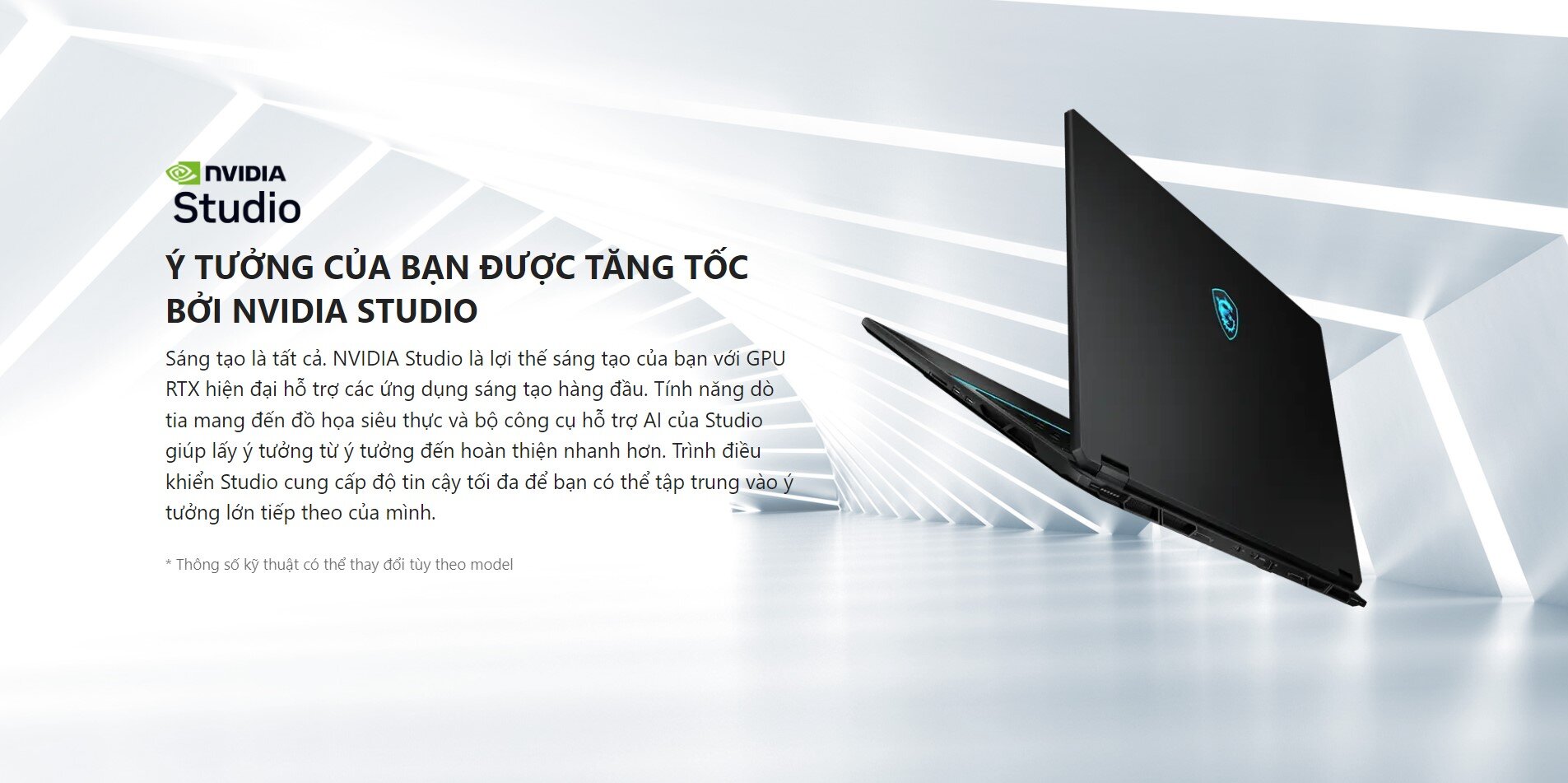 Ý TƯỞNG CỦA BẠN ĐƯỢC TĂNG TỐC BỞI NVIDIA STUDIO